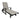 Tru 180 Outdoor Straight Chaise Lounge with Arms in Light Gray and Black Finish