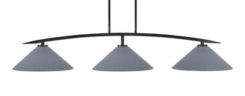 Kurve 3 Light Billiard Table Light, Matte Black Finish, 16 Inch Gray Matrix Glass